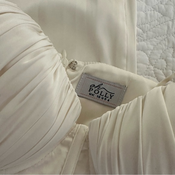 OH POLLY TENDERNESS Draped Skirt Corset Midi Dress in Ivory - Picture 7 of 7